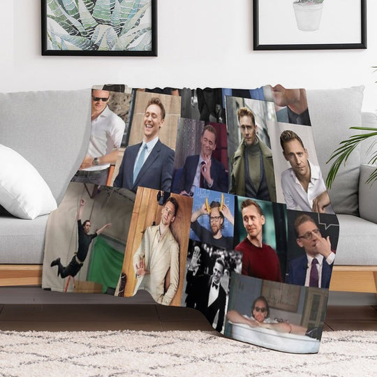 Tom Hiddleston Collage Comfort Throw Blanket