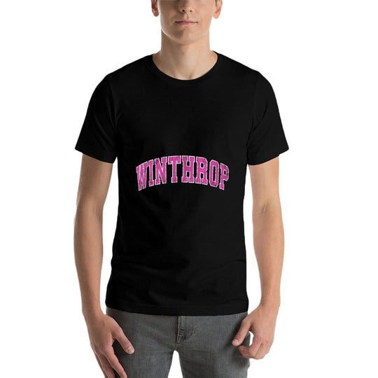 Winthrop Massachusetts MA Vintage Sports Design Pink Design  Trendy Pattern T-Shirt