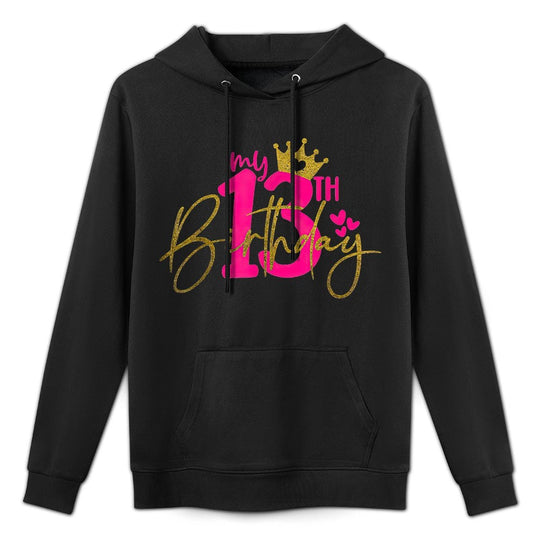 KId My 13th Birthday Girl 13 Yrs Old Birthday Party Princess Relaxed Fit Hoodie