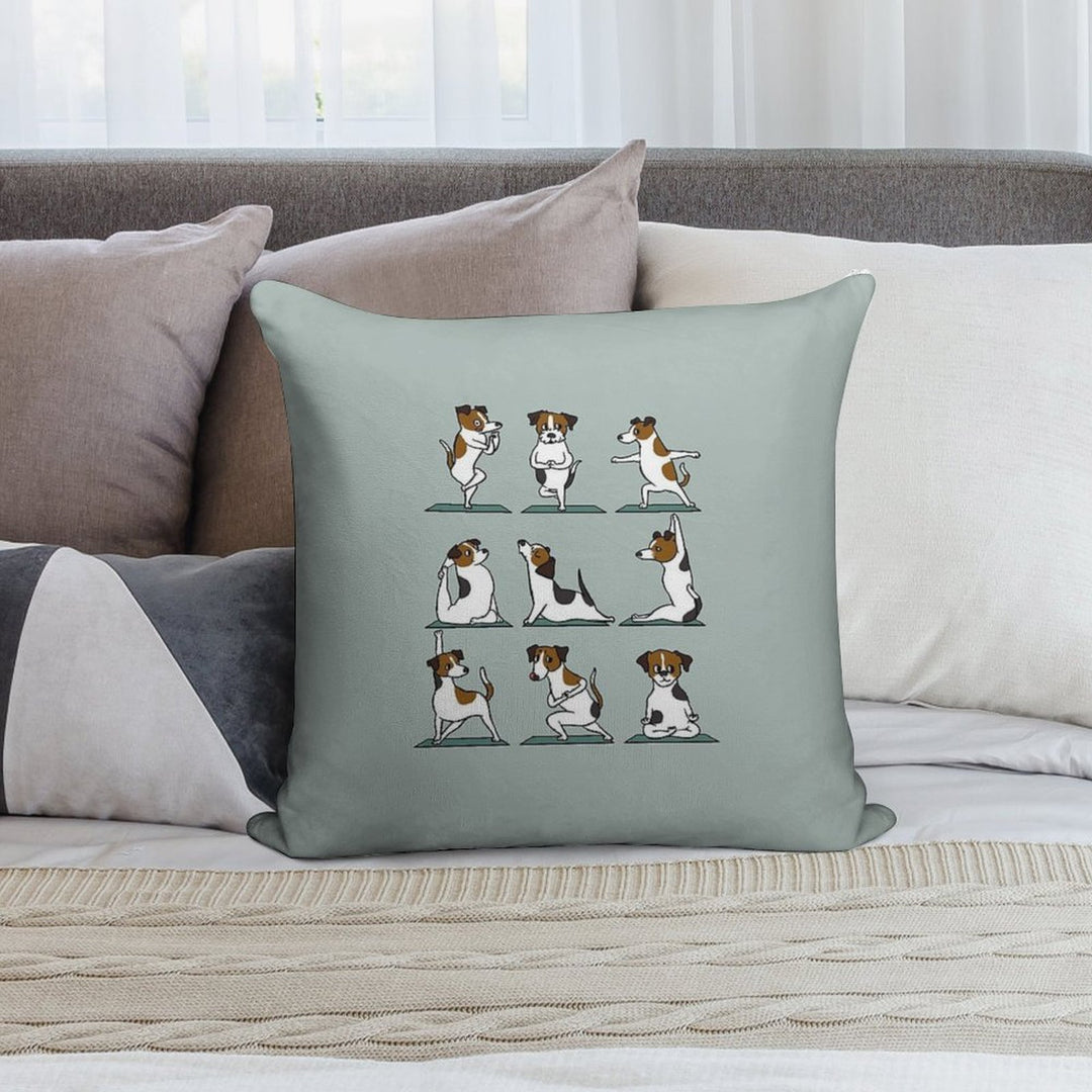 Jack Russell Terrier Yoga Soft Reinforced Edging Throw Pillow