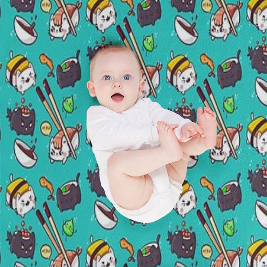 Sushi Cats Shrink-resistant Throw Blanket