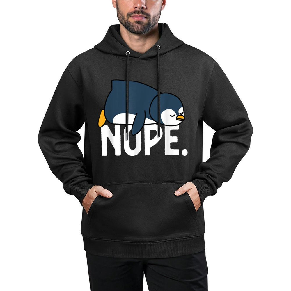 Blissss Funny Nope Not Today Lazy Penguin Animal Lover - Black, Unisex-Adults,, Cotton 100 Polyester 0, Small Colorfast Hoodie