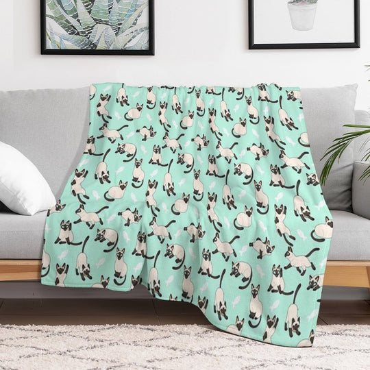 Siamese Cats Quick-dry Throw Blanket