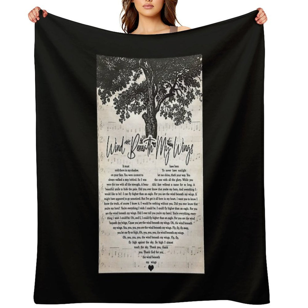Bette Midler - Wind Beneath My Wings Lyrics Wall Art Gift Durable Throw Blanket