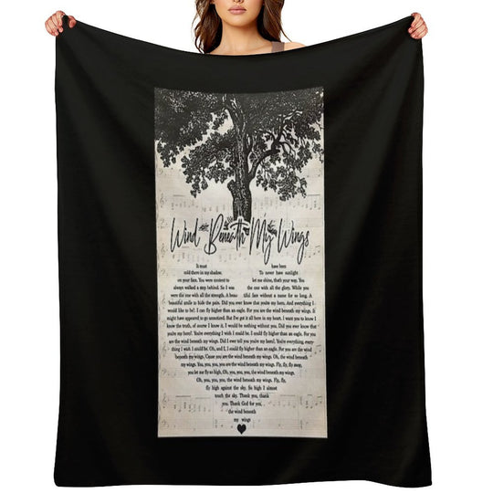 Bette Midler - Wind Beneath My Wings Lyrics Wall Art Gift Durable Throw Blanket