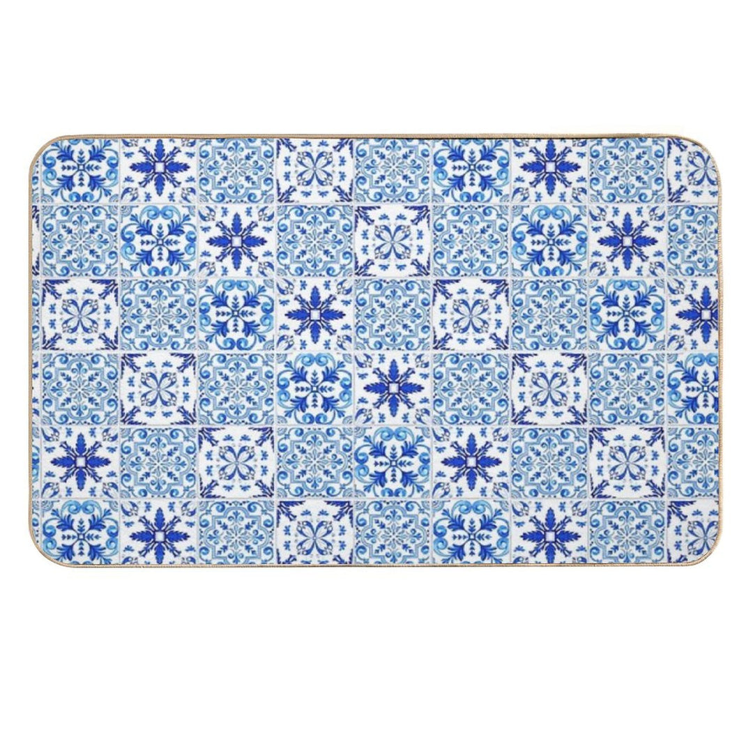 Mediterranean Mosaic Tiles  Azulejo  Non-Slip Bath Mat
