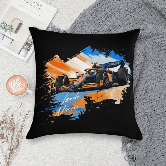 Lando Norris - Retro_Digi Art Soft Fade-Resistant Throw Pillow