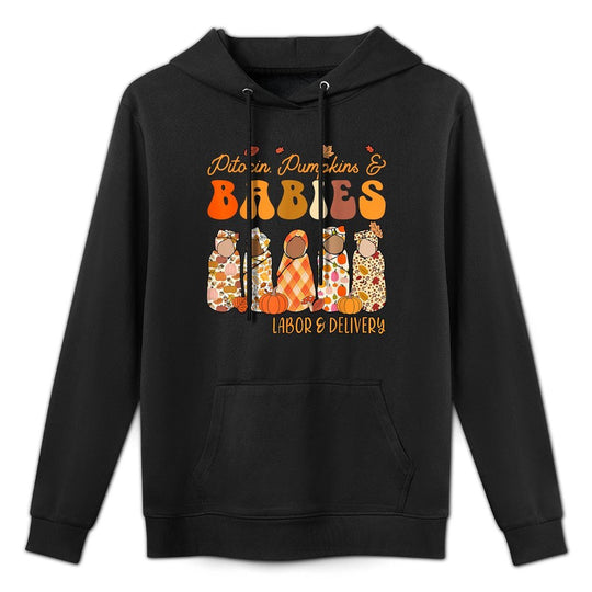Fall Labor And Delivery Halloween Ld Nurse Thanksgiving Cotton-Polyester Blend Hoodie
