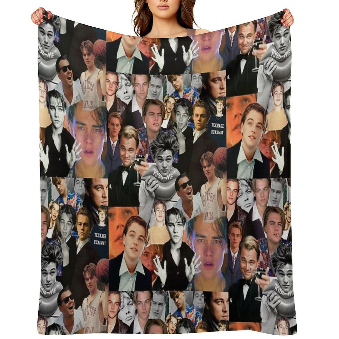 Leonardo Dicaprio Collage Wrinkle-free Throw Blanket