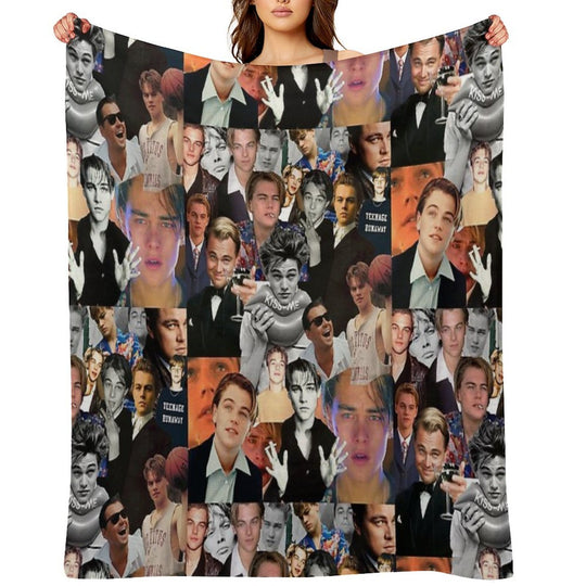 Leonardo Dicaprio Collage Wrinkle-free Throw Blanket