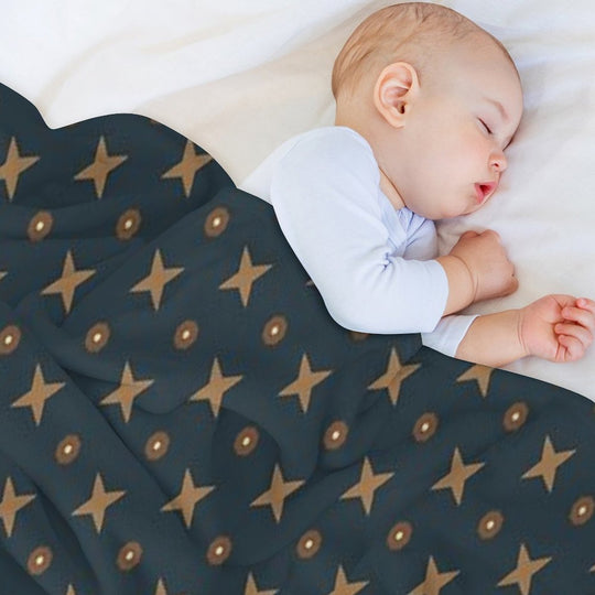 Timeless Elegance Luxurious Dark Blue & Earthy Tones Seamless Pattern No.9 Easy Care Throw Blanket