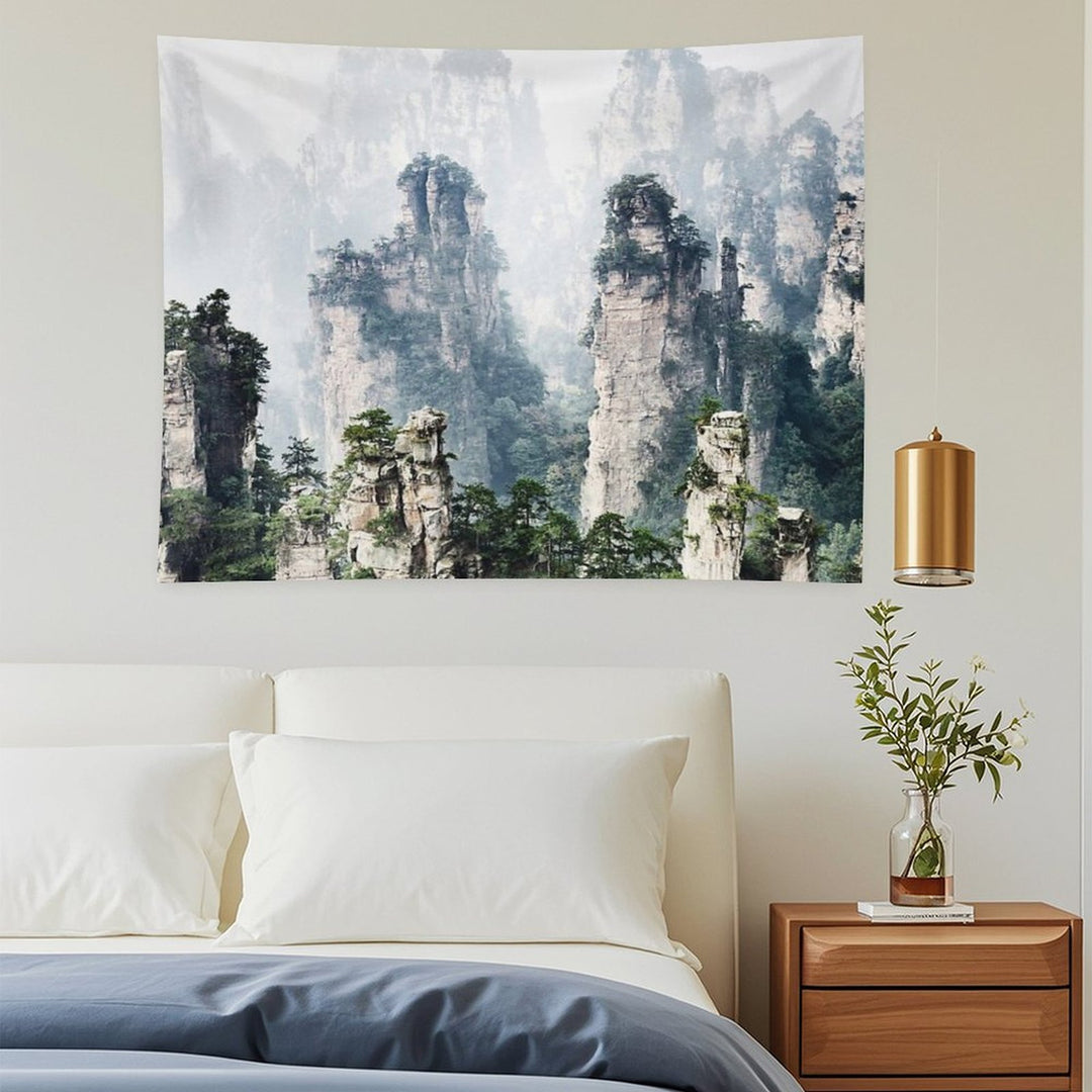 Floating Mountains Zhangjiajie National Forest Park Art Photo Print Tapestry