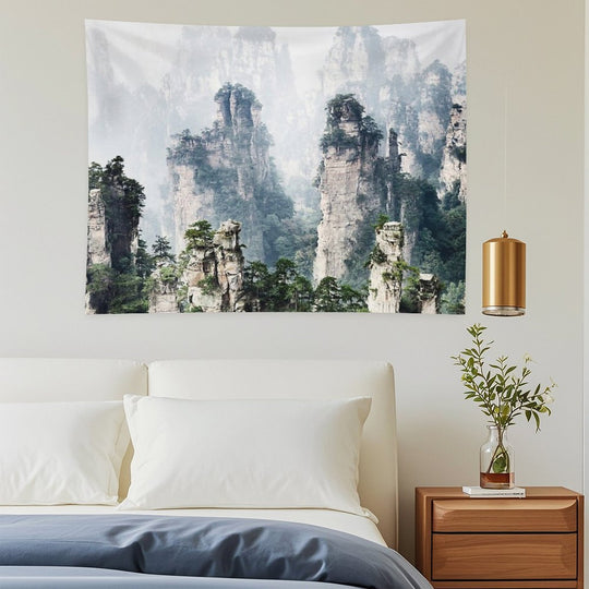 Floating Mountains Zhangjiajie National Forest Park Art Photo Print Tapestry