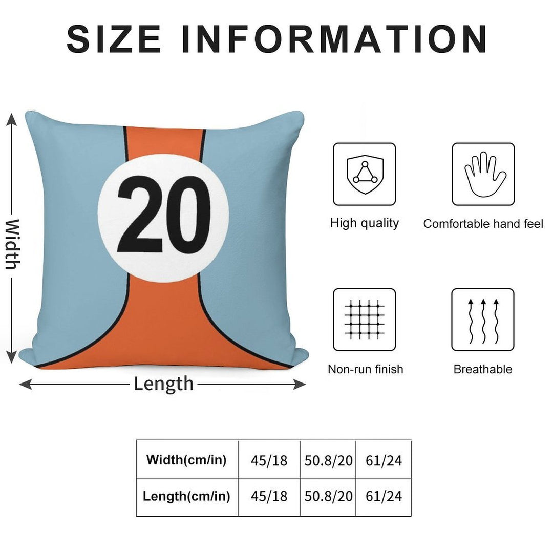 Racing Colours No20 Soft Short Plush Fabric Throw Pillow