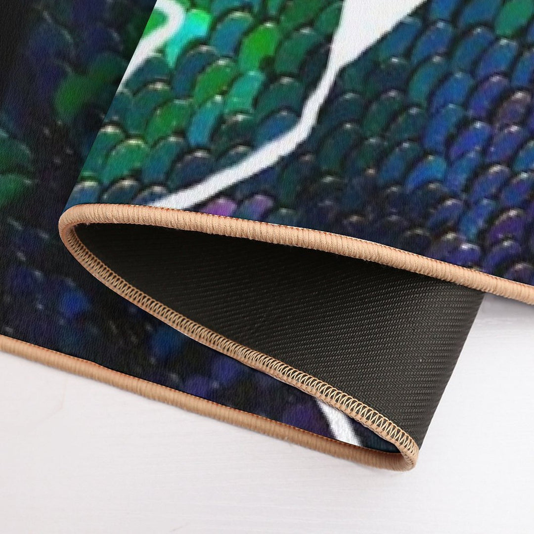 JumboWhiteSequinWan  Long-Lasting Bath Mat