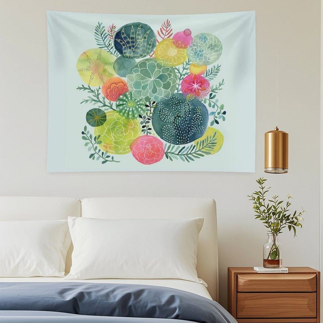 Succulent Circles Tapestry