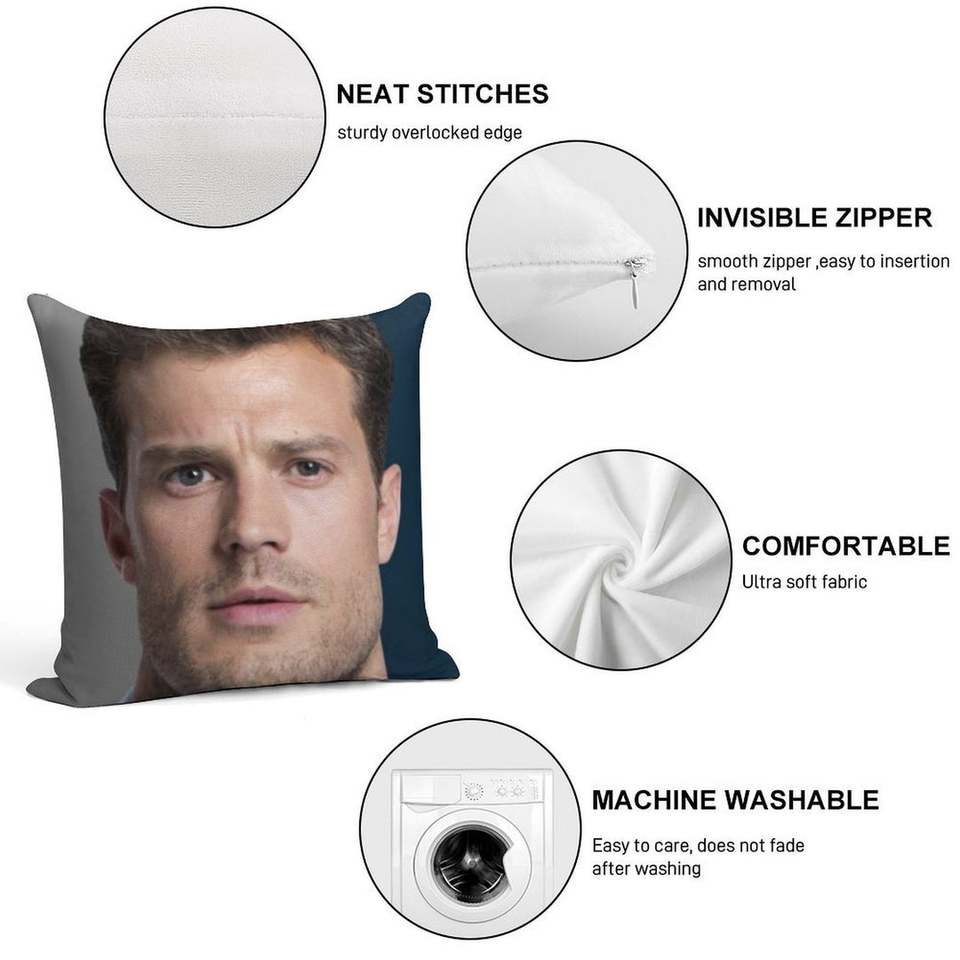 Jamie Dornan Soft Home Decor Throw Pillow