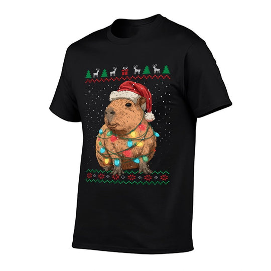 Cute Capybara Ugly Christmas Sweater  Tagless Design T-Shirt