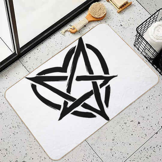 Black Gothic Heart  Pet-Safe Bath Mat