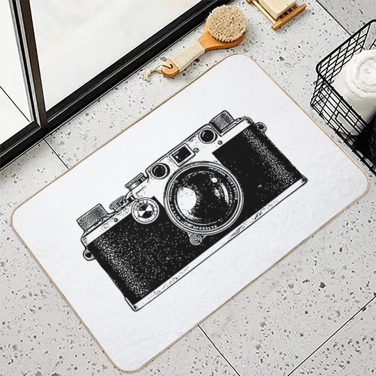 Old Camera  Fade-Resistant Bath Mat