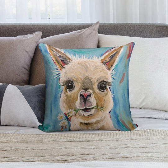 Alpaca Art Soft Shrink-Resistant Throw Pillow