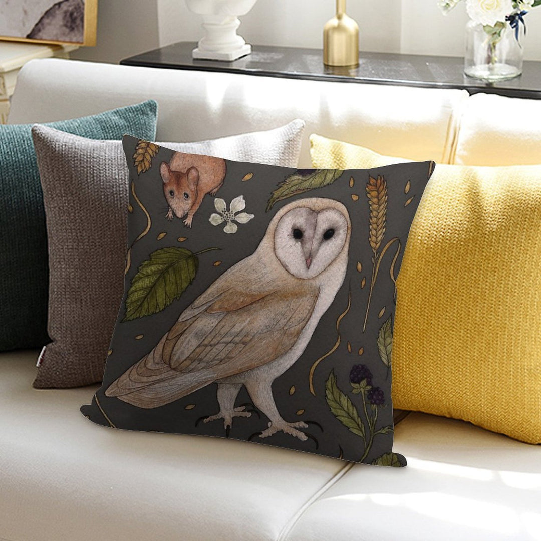 Barn Owl Soft Anti-Pilling Throw Pillow
