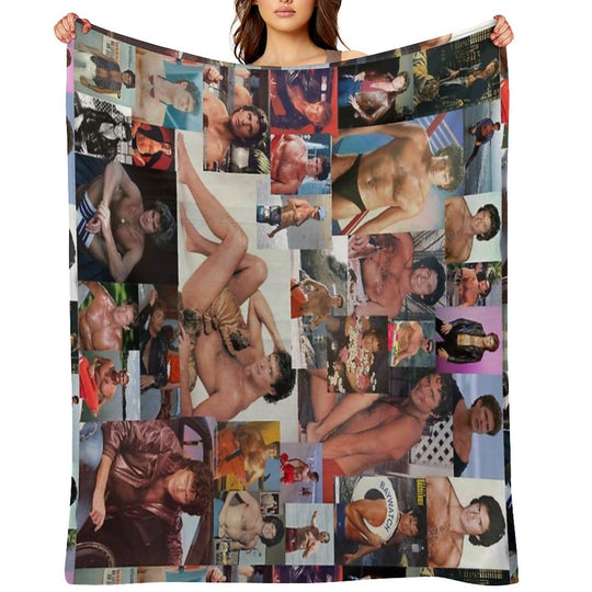 Hoff Chest Collage Wrinkle-free Throw Blanket