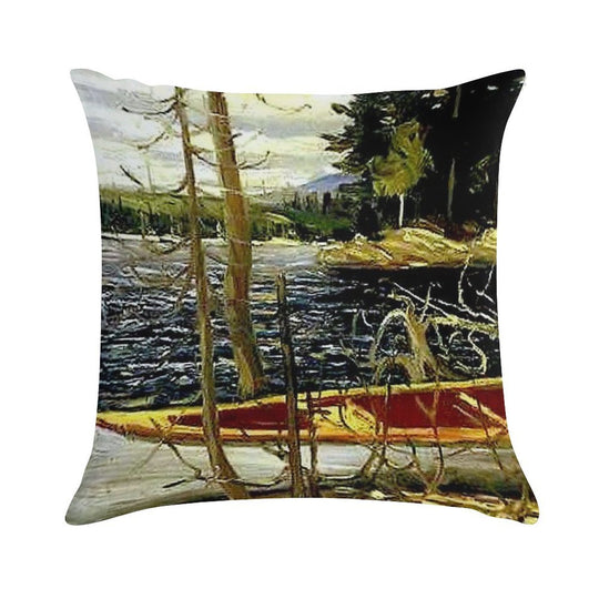 THE CANOE  Vintage 1917 Tom Thomson Algonquin Park Art Print Soft Durable Construction Throw Pillow