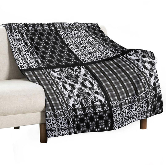 Mixed Black And White Pattern Comfort Throw Blanket