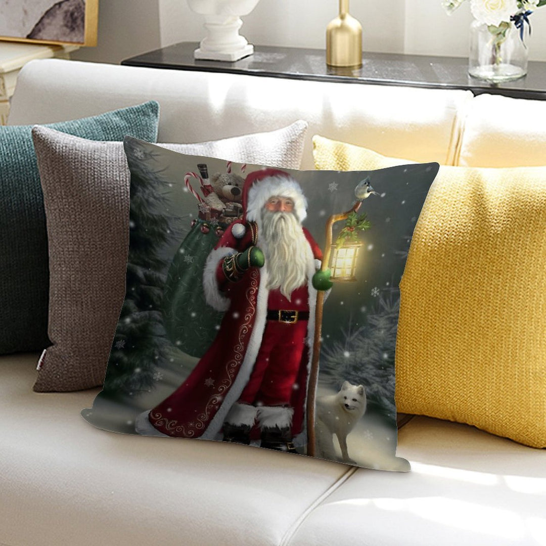 The Christmas Traveler Soft Reinforced Edging Throw Pillow