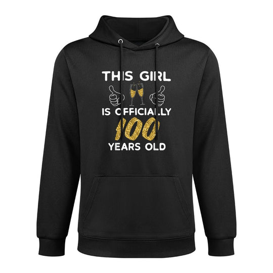 Womens This Girl Is Officially 100 Years Old 100th Birthday Colorfast Hoodie