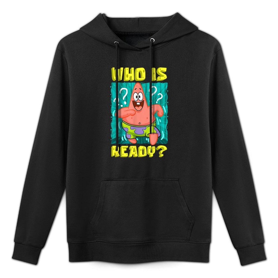 Mademark X SpongeBob SquarePants - SpongeBob Patrick Star Who Is Ready Funny Exciting Patrick Relaxed Fit Hoodie