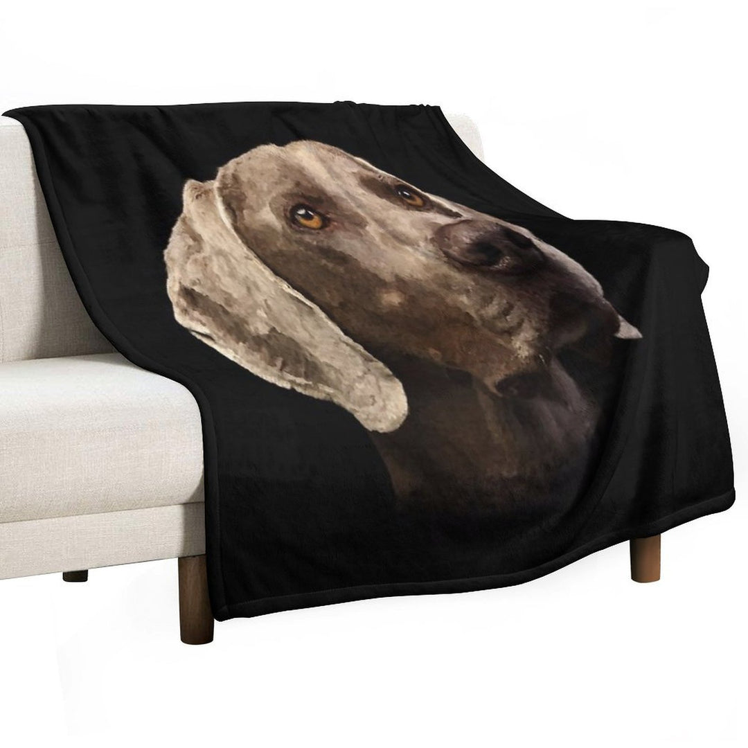 Weimaraner Portrait Gift-ready Throw Blanket