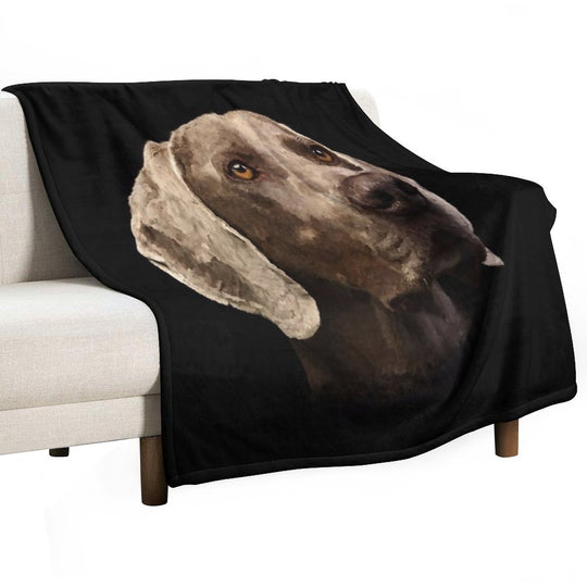 Weimaraner Portrait Gift-ready Throw Blanket