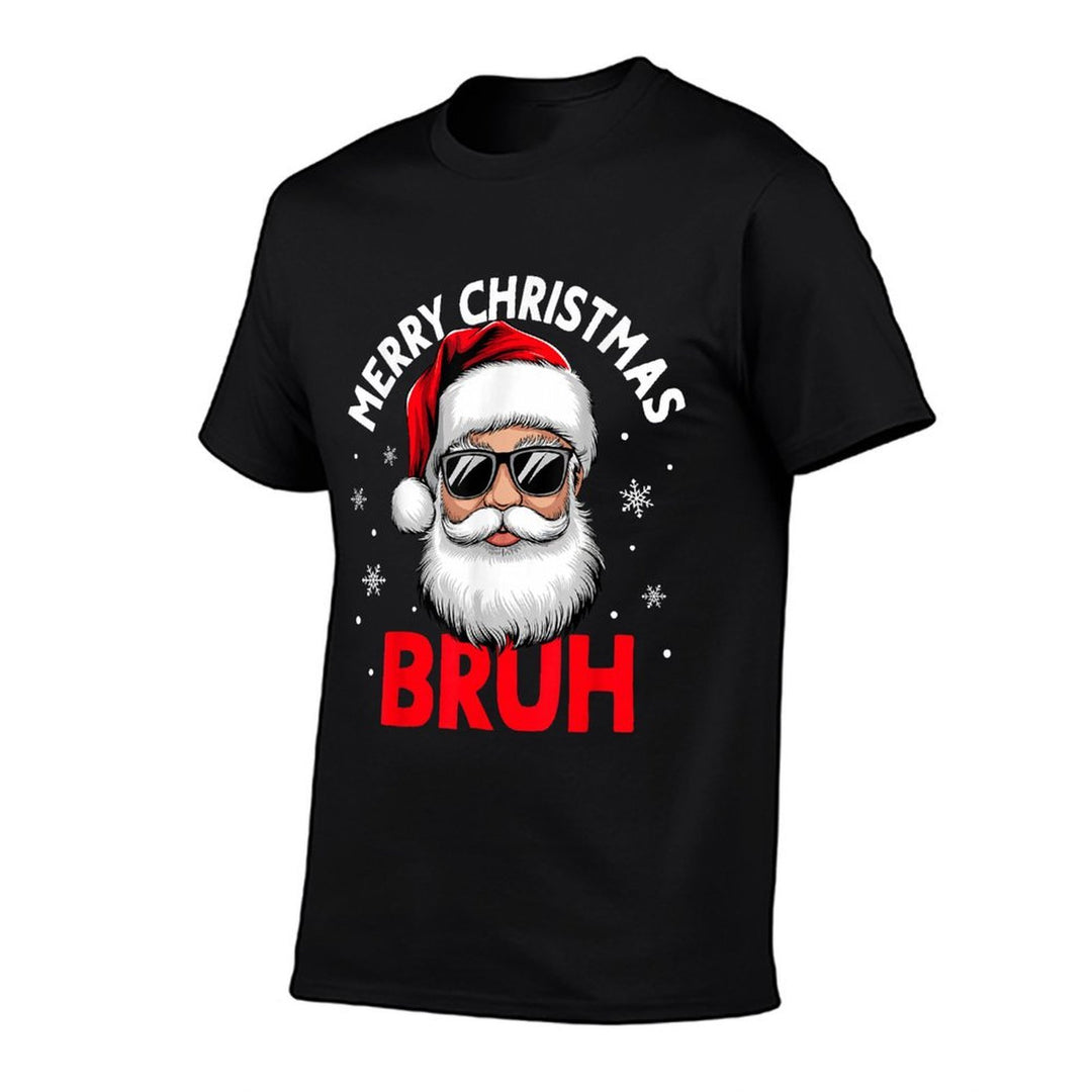 Merry Christmas Bruh Funny Santa Claus Retro Men Women Kids  Moisture-wicking T-Shirt