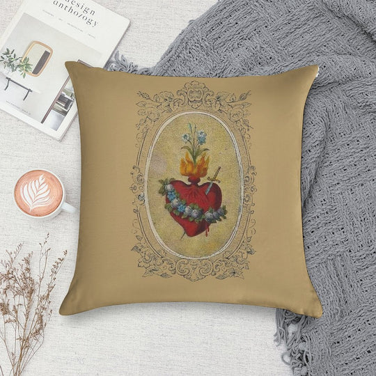 Sacred Heart of Mary Soft High-Density Material Throw Pillow