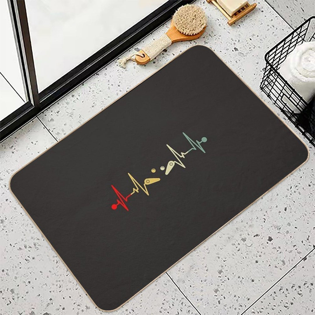 Pinball Machine Heartbeat Vintage Durable Bath Mat