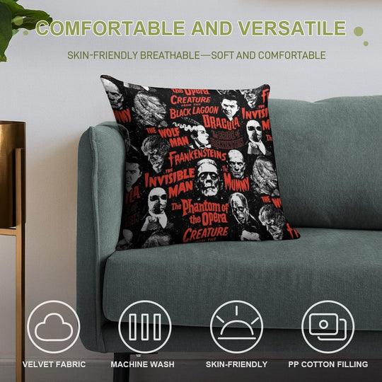 MONSTER TITLES Soft Anti-Pilling Throw Pillow