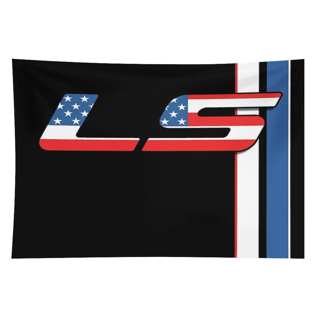 LSX Murica USA V8 Racing LS Flag Stripes Tapestry