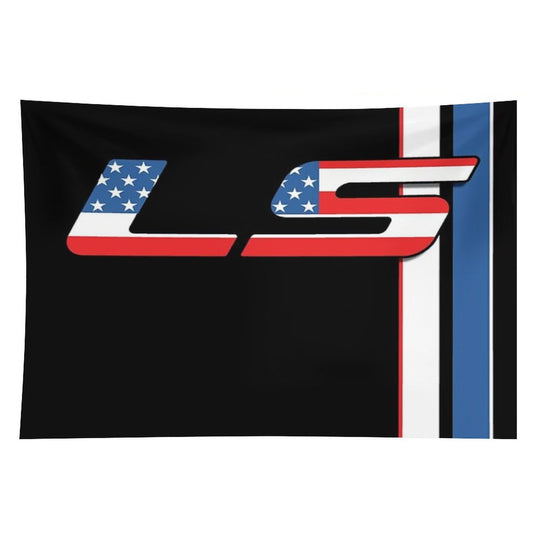 LSX Murica USA V8 Racing LS Flag Stripes Tapestry