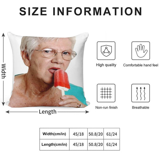 Granny Ice Lolly Soft Shrink-Resistant Throw Pillow