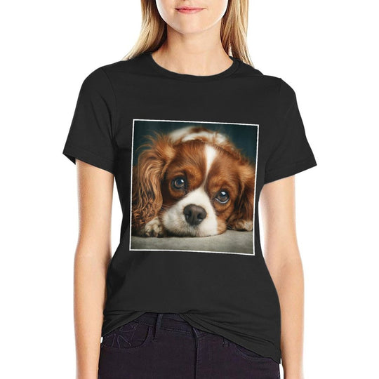 Womens Cavalier King Charles Spaniel Dogs  Fade-proof Color T-Shirt