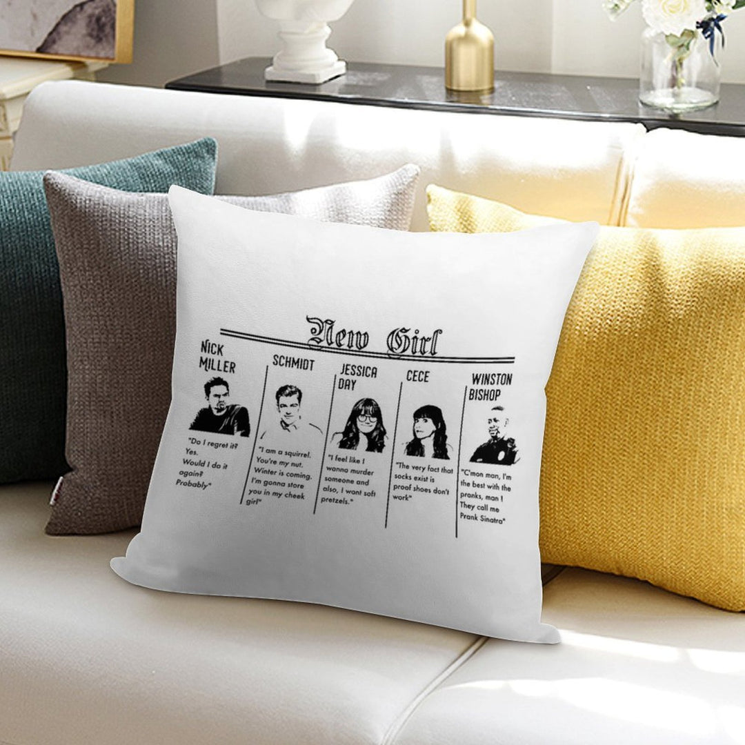 New Girl Soft High-Density Material Throw Pillow