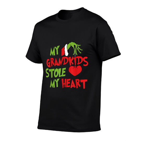 My Grandkids Stole My Heart Christmas Xmas Family Matching  Breathable T-Shirt