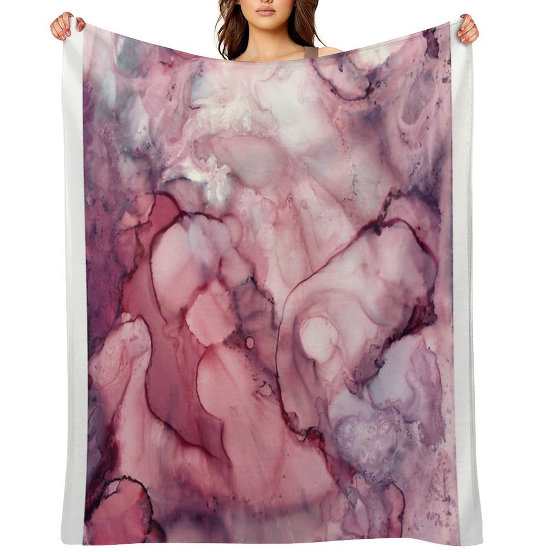 Liquid Mauve Abstract Compact Throw Blanket