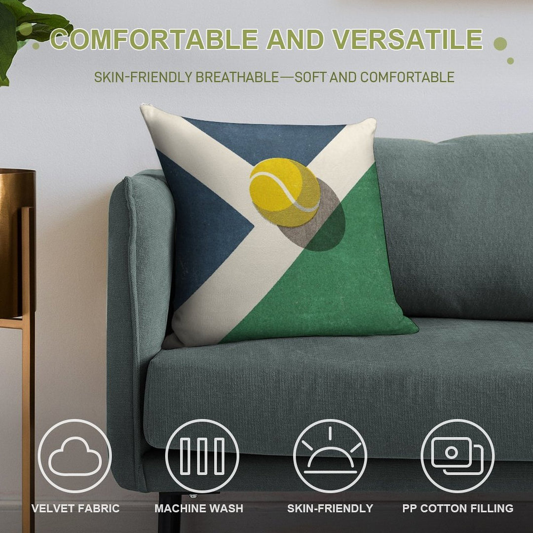 BALLS  Tennis (Hard Court) Soft Shrink-Resistant Throw Pillow