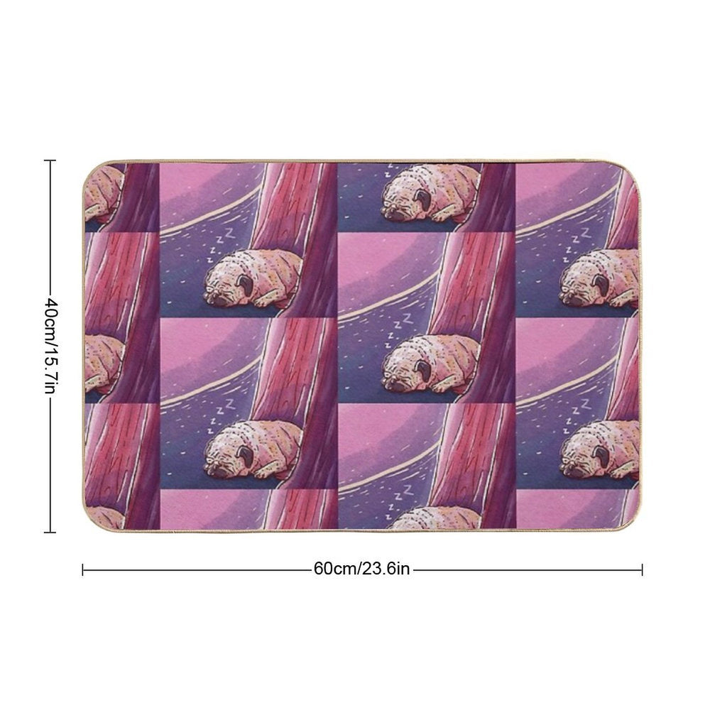 Sleepin' Pug  Pet-Safe Bath Mat