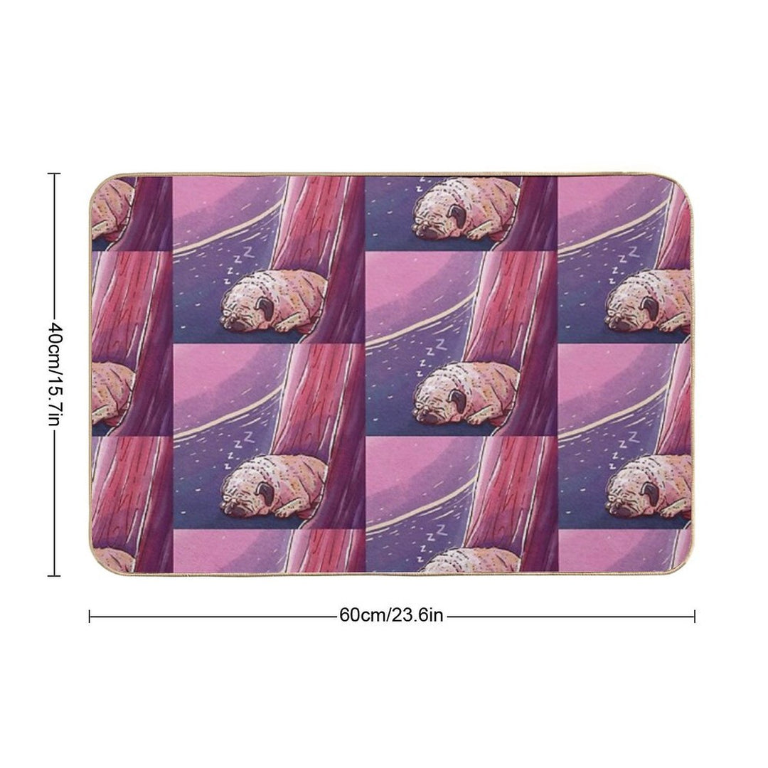 Sleepin' Pug  Pet-Safe Bath Mat