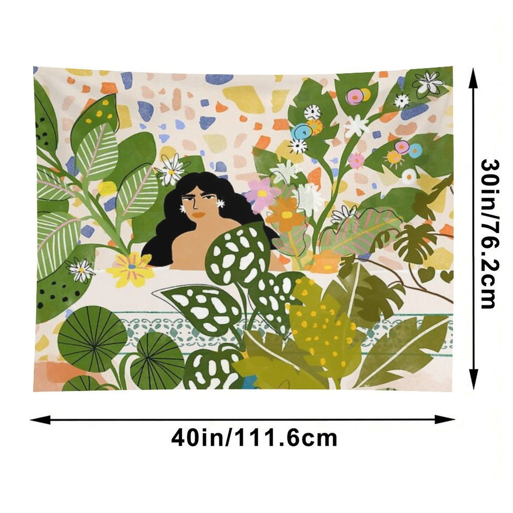 Bathing with Plants Tapestry