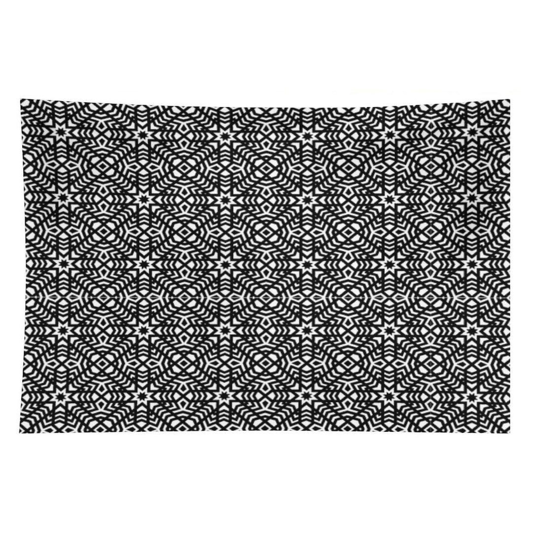 B&W Intricate Ornament – Elegant Monochrome Pattern Tapestry